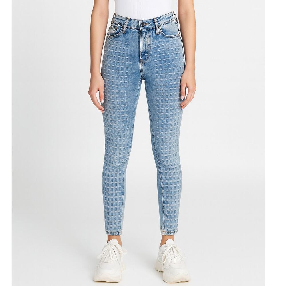 KanCan Estilo High Rise Skinny Jeans Acid Wash Distressed Frayed Size 3 24"
